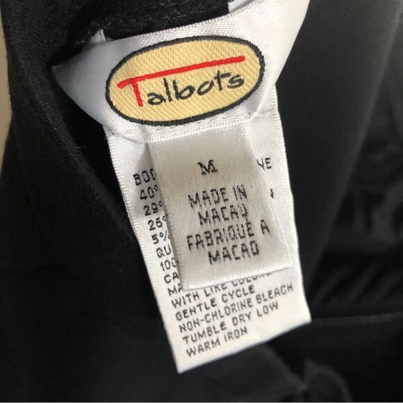 Talbots Pants Womens Medium Black Quilted Front Seam Ankle Size Zip Equestrian - Picture 6 of 8